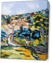 Village In Provence As Canvas