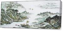 Chinese Ink Landscape As Canvas