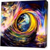 The Final Wave Lines Of Colors In Circular Spiral Motion As Canvas