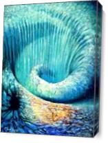 Time Line Blue Spiral Shape In Space With Waterfalls As Canvas