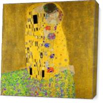 Gustav Klimt The Kiss As Canvas