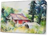 Little Red House As Canvas