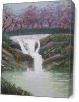 Tiny Waterfall As Canvas
