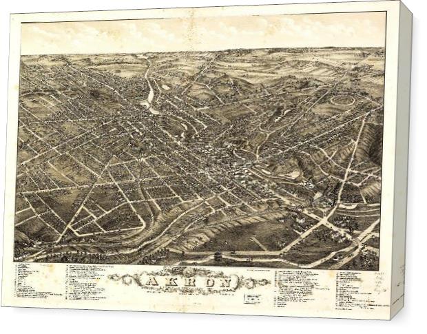 Aerial View Of Akron, Ohio (1882)
