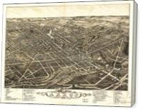 Aerial View Of Akron, Ohio (1882) - Gallery Wrap