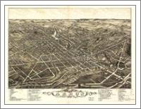 Aerial View Of Akron, Ohio (1882) - No-Wrap