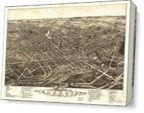 Aerial View Of Akron, Ohio (1882) As Canvas