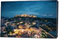 Athens Greece At Dusk - Gallery Wrap