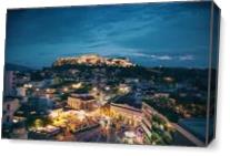 Athens Greece At Dusk - Gallery Wrap Plus