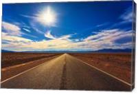 Desert Road On A Sunny Day - Gallery Wrap