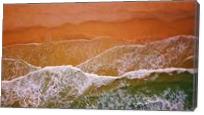 Aerial View Of Waves Crashing On A Beach - Gallery Wrap