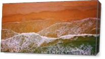 Aerial View Of Waves Crashing On A Beach As Canvas