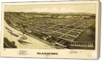 Aerial View Of Glassport, Pennsylvania (1902) - Gallery Wrap