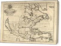 North America Map (1722) - Gallery Wrap