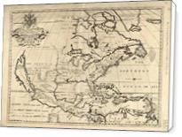 North America Map (1722) - Standard Wrap