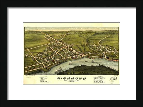 Aerial View Of Richmond, Maine (1878)