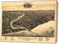 Aerial View Of Sheboygan, Wisconsin (1885) - Gallery Wrap