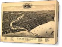 Aerial View Of Sheboygan, Wisconsin (1885) - Gallery Wrap Plus