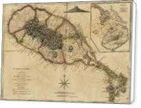 Map Of Saint Christophers Island (Saint Kitts) From 1775 - Standard Wrap