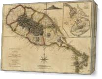 Map Of Saint Christophers Island (Saint Kitts) From 1775 - Gallery Wrap Plus