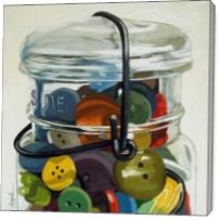Old Button Jar - Realistic Still Life - Gallery Wrap