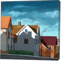 Row Houses - Cityscape Architecture - Gallery Wrap