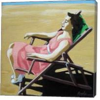 Summertime Snooze - Woman On Beach Oil Painting - Gallery Wrap