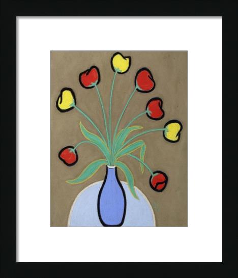 Tulips In A Blue Vase