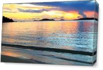 Shimmering Sunset Seascape St Thomas Virgin Islands Photograph By Roupen Baker As Canvas