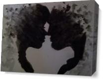 Silhouette Lovers As Canvas