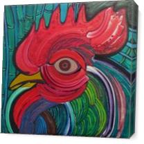 Head Of Rooster To Fabelo As Canvas