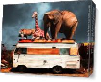 Barnum And Baileys Fabulous Road Trip Vacation Across The USA Circa 2013 5D22705 With Text As Canvas