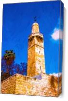 Minaret In The Old City Of Jerusalem As Canvas