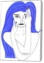 Girl With  Blue Hair - Gallery Wrap