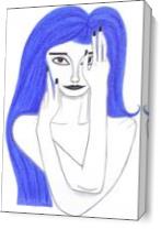 Girl With  Blue Hair - Gallery Wrap Plus