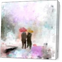 A Meeting In The Rain As Canvas
