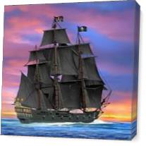 Black Sails Of The Caribbean As Canvas