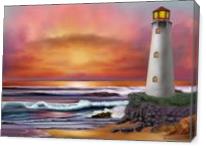 Lighthouse At Sunset - Gallery Wrap