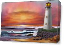 Lighthouse At Sunset As Canvas