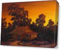 Pioneers Log Cabin As Canvas