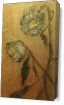 Sunflowers On Wood As Canvas