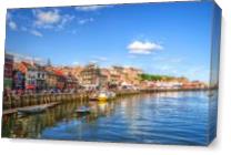 Photograph Of Whitby Harbour In Yorkshire, England As Canvas