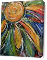 Abstract Sunflower Primary Bold As Canvas