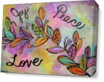 Joy Peace Love As Canvas