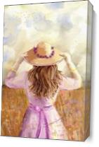 GIRL IN A STRAW HAT_by Susan Lipschutz As Canvas
