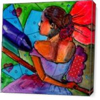Myra Ballerina Purple Crayon - Gallery Wrap Plus