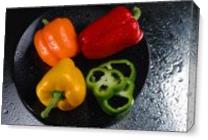 Peppers2wet As Canvas