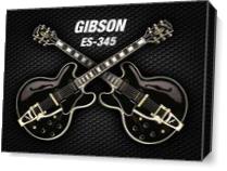 Double Black Gibson-es-345 As Canvas