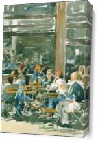 Cafe Scene As Canvas