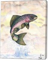 The Majestic Rainbow Trout Original Drawing - Gallery Wrap